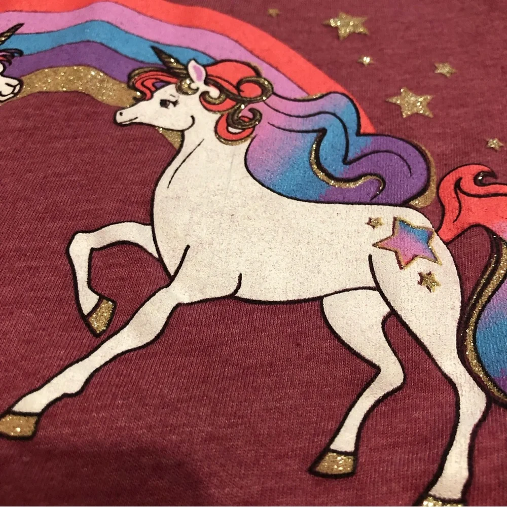 The Children’s Place Unicorn and Llama long sleeve tees Size Med 7/8